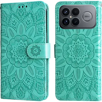 Pouzdro na mobilní telefon Sunflower knížkové pouzdro na Xiaomi Poco F8 Ultra 5G - modrozelené