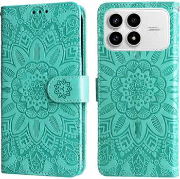 Pouzdro na mobilní telefon Sunflower knížkové pouzdro na Xiaomi Poco F8 Pro 5G - modrozelené