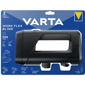 Svítilna Svítilna VARTA 18684 LED5W plus postranní úsporné LED diody, nabíjecí, WORK FLEX BL30R