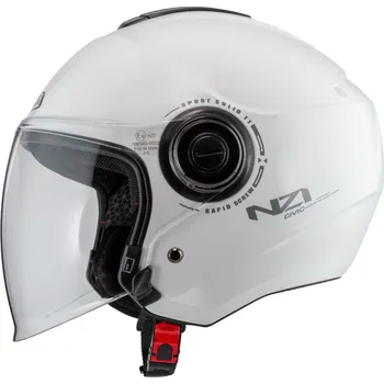 Helma na motorku Otevřená motocyklová přilba NZI CIVIC lesklá bílá Velikost: XXL