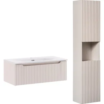 Koupelnový nábytek Koupelnová sestava Nova Cashmere II se zápustným umyvadlem a skříňkami 80 cm kašmírová