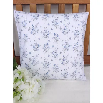 Povlak na polštářek Povlak na polštář 40 x 40 cm – Pomněnky na bílé | Ruční výroba z bavlny