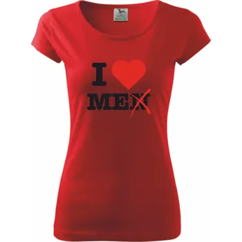 Dámské tričko ON-DESIGN Dámské tričko I LOVE ME Velikost: XS, Barva: červená