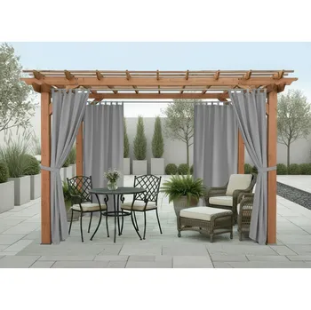 Zahradní stavba Venkovní zahradní závěs s poutky SANTIAGO color 23 šedá, různé rozměry (cena za 1 kus) + dárek úvaz MyBestHome Rozměr: 155x220 cm