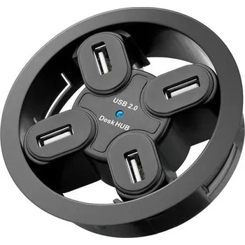USB hub Redukce USB hub 4 porty, k zapuštění do desky pracovního stolu