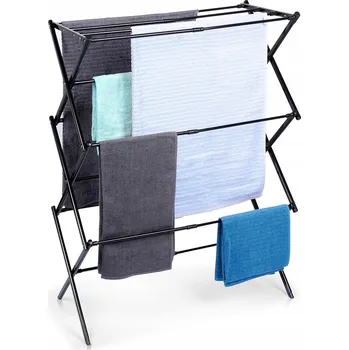 Sušák na prádlo kovový černý vertikální rozkládací 44,5-75x37,5x105 cm