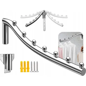 Věšák OBLOUKOVÝ VĚŠÁK NA ZEĎ DO SKŘÍŇ LOŽNICE KOUPELNY 7 HÁČKŮ 40cm