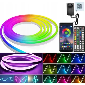 LED páska LED RGB PÁSEK 5M 24V BAREVNÝ S DÁLKOVÝM OVLÁDÁNÍM, NAPÁJECÍM ZDROJEM A APLIKACÍ