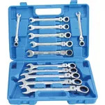 Očkoploché klíče s ráčnou a kloubem, 8 - 22 mm, sada 12 ks - SATRA