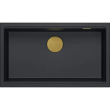 Granitový dřez Jednokomorový dřez Quadron LOGAN 110 ocel černý