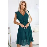 Numoco POLINA Plisované šaty s výstřihem a volány - 374-3 -