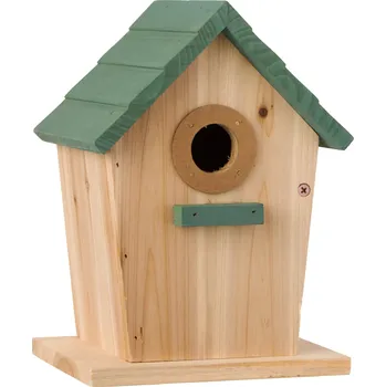 Zahradní dekorace Ib Laursen Dřevěná ptačí budka Dusty Green Roof