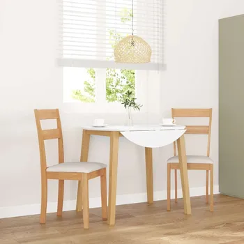 Jídelní židle OMAXI Jídelní židle s polštáři 2 ks přírodní masivní dřevo gumové 560698