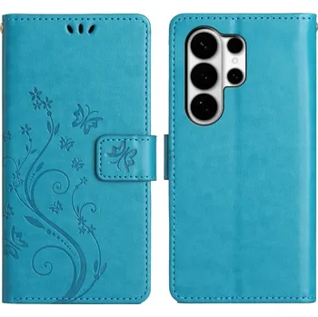 Pouzdro na mobilní telefon Flowers knížkové pouzdro na Samsung Galaxy S26 Ultra - modré