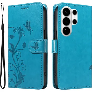 Pouzdro na mobilní telefon Flowery knížkové pouzdro na Samsung Galaxy S26 Ultra - modré