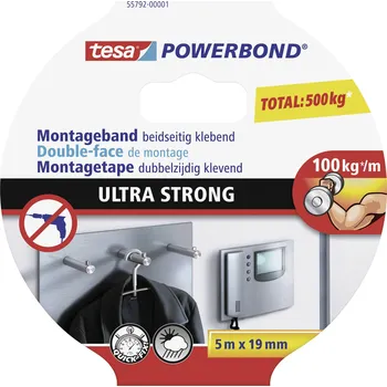 Izolační páska tesa ULTRA STRONG 55792-00001-02 montážní páska tesa® POWERBOND bílá (d x š) 5 m x 19 mm 1 ks