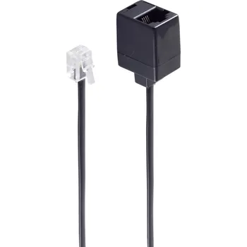 Shiverpeaks telefonní kabel [1x RJ11 zástrčka 6p4c - 1x RJ11 zásuvka 6p4c] 6 m černá