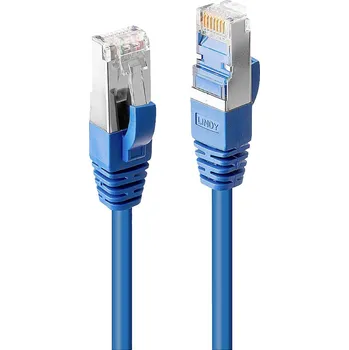 Datový kabel LINDY 45649 RJ45 síťové kabely, propojovací kabely CAT 6 S/FTP 20.00 m modrá 1 ks