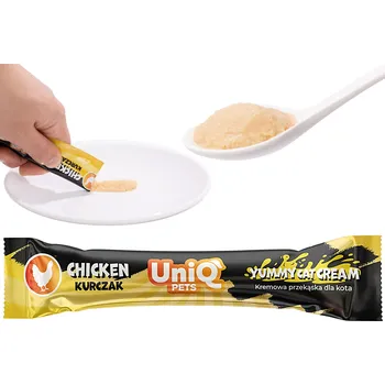 Pamlsek pro kočku UNIQ PETS CAT lahodný krém pro kočky s kuřecím masem 15g