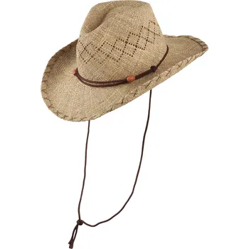 Klobouk SCIPPIS Chiller – letní slámový klobouk ve western stylu s korálky Velikost: L-XL