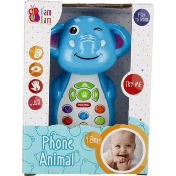 HRAČKA INTERAKTIVNÍ HUDEBNÍ TELEFON SLŮNĚ S POHYBLIVÝMI PRVKY