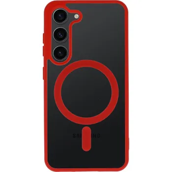 Pouzdro na mobilní telefon Zadní kryt Acrylic Color Magsafe pro Samsung Galaxy S25 FE červený