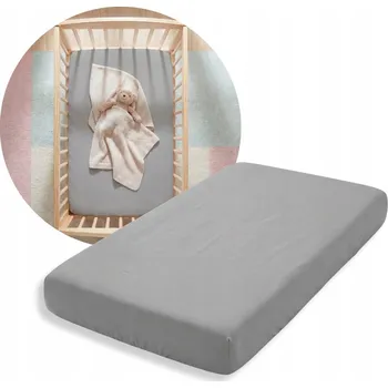 Prostěradlo FIKIMIKI Prostěradlo JERSEY s gumou 90x40 šedé