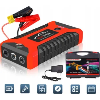 Powerbanka STARTOVACÍ BOOSTER ROZRUCH MOTORU POWERBANKA KOMPAS KABELY 4 X USB 99800mAh