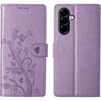 Pouzdro na mobilní telefon Flowery knížkové pouzdro na Samsung Galaxy A37 5G - fialové