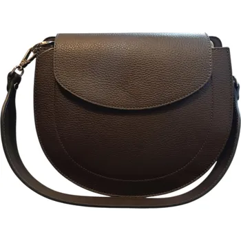 Dámská kožená crossbody kabelka Vera Pelle 3216 - tm.hnědá