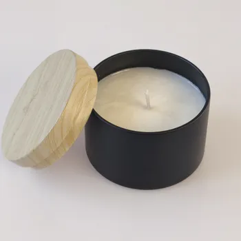 Svíčka Evička Candles Kokosová sojová svíčka v plechovce 85 g - ručně vyráběná Barva: Béžová