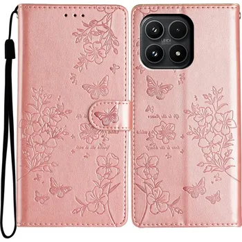 Pouzdro na mobilní telefon Floralis knížkové pouzdro na Xiaomi 17 - růžovozlaté