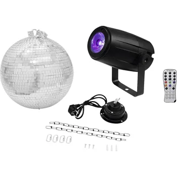 Osvětlovací technika Eurolite neu LED Disco koule, sada s hnacím motorkem, s LED osvětlením 30 cm