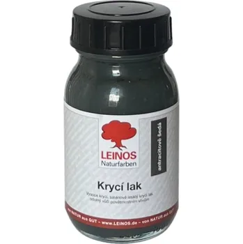 Barva na dřevo LEINOS naturfarben LEINOS 840.733 Krycí lak saténově lesklý Antracitově šedá 0,1 L (100 ml)