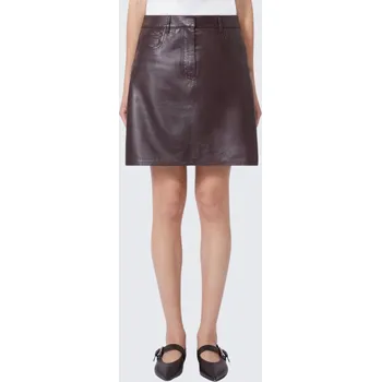 Dámská sukně Dámská kožená sukně MaxMara WKDONCIA 2615401011650 vínová Velikost: 38