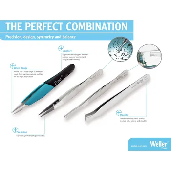 Kosmetická pinzeta Weller Erem® TE3SA SMD pinzeta, 125.00 mm