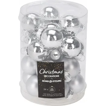 Vánoční dekorace Vánoční Koule hladká vánoční koule 2,5 cm 24 ks