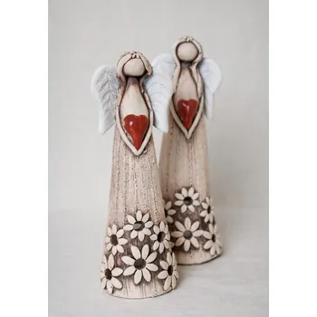 Svícen Bureš svícen keramický Anděl srdce 21 cm