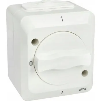 Otočný přepínač IP54 venkovní bílý 2-polohový