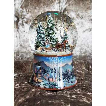 Vánoční dekorace BARRINGTON FURNITURE SNĚŽÍCÍ KOULE S KONĚM A SANĚMI SP-48084