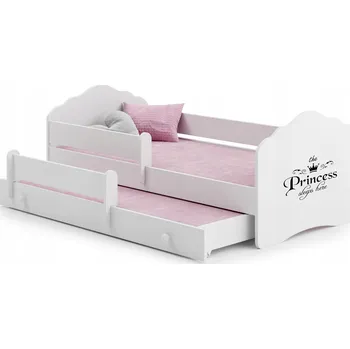 Dětská postel FALA II bílá patrová nápis princezna 160x80 matrace