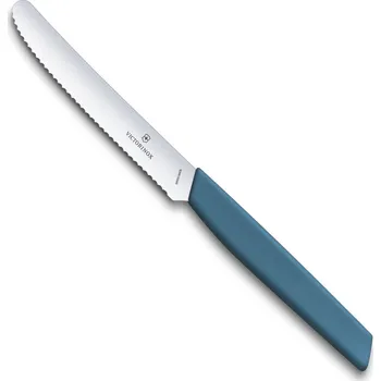 Kuchyňský nůž Nůž na rajčata SWISS MODERN 11 cm modrý - Victorinox (Nůž na zeleninu SWISS MODERN modrý 11 cm - Victorinox)
