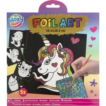 Výtvarná sada creative craft group FOIL ART – Kreativní fóliové obrázky 5 ks (19,5 × 19,5 cm)