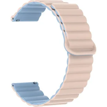 Řemínek na hodinky Řemínek silikonový magnetický ALIGATOR 22mm, růžovo-modrý