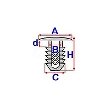 Tuning Romix A14929 sponka pro upevnění prahové lišty VW Golf