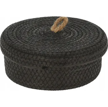 Úložný box Úložný košík BlackTwist L (26×10 cm) - černý, s víkem