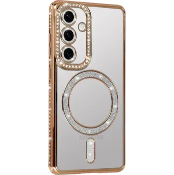Pouzdro na mobilní telefon Zadní kryt Bling Magsafe pro Samsung Galaxy A57 5G zlatý