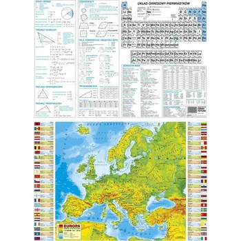PODLOŽKA NA STŮL EUROPA - FYZICKÁ MAPA - Školní podložka na psací stůl pro děti