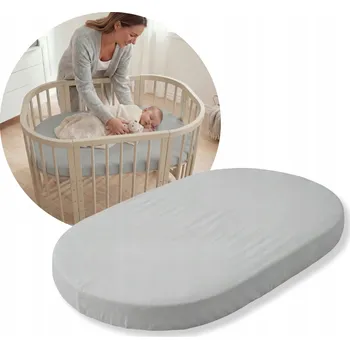 Prostěradlo Prostěradlo do postýlky Waldin 5v1 s gumou 93x66 cm Šedé JERSEY na MATRACI