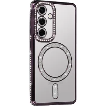 Pouzdro na mobilní telefon Zadní kryt Bling Magsafe pro Samsung Galaxy S26 Plus fialový